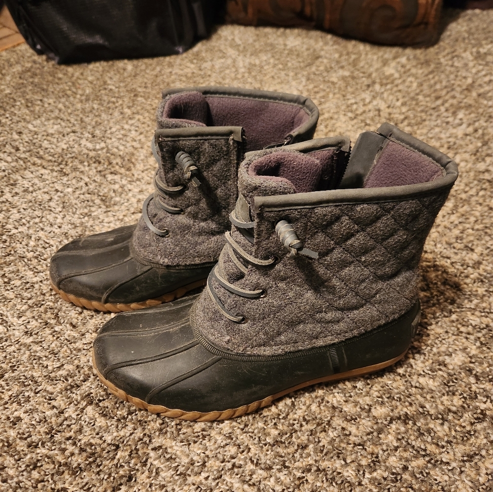 Gray and Black Duck Boots - Picture 3 of 6